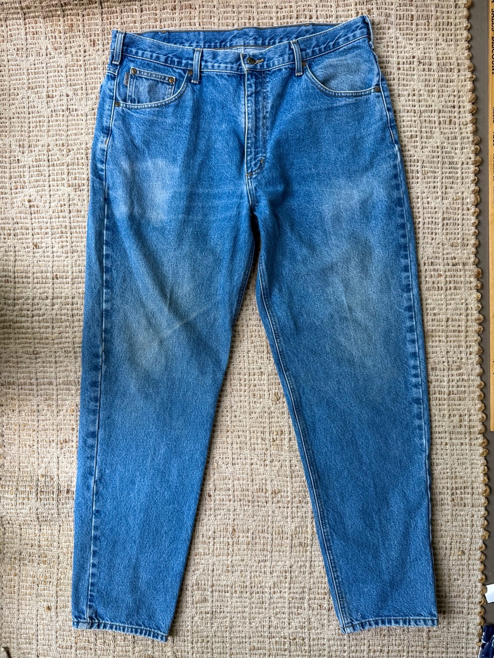 Carhartt Relaxed Fit Jeans 40x34 Blue Denim Workwear Straight Leg